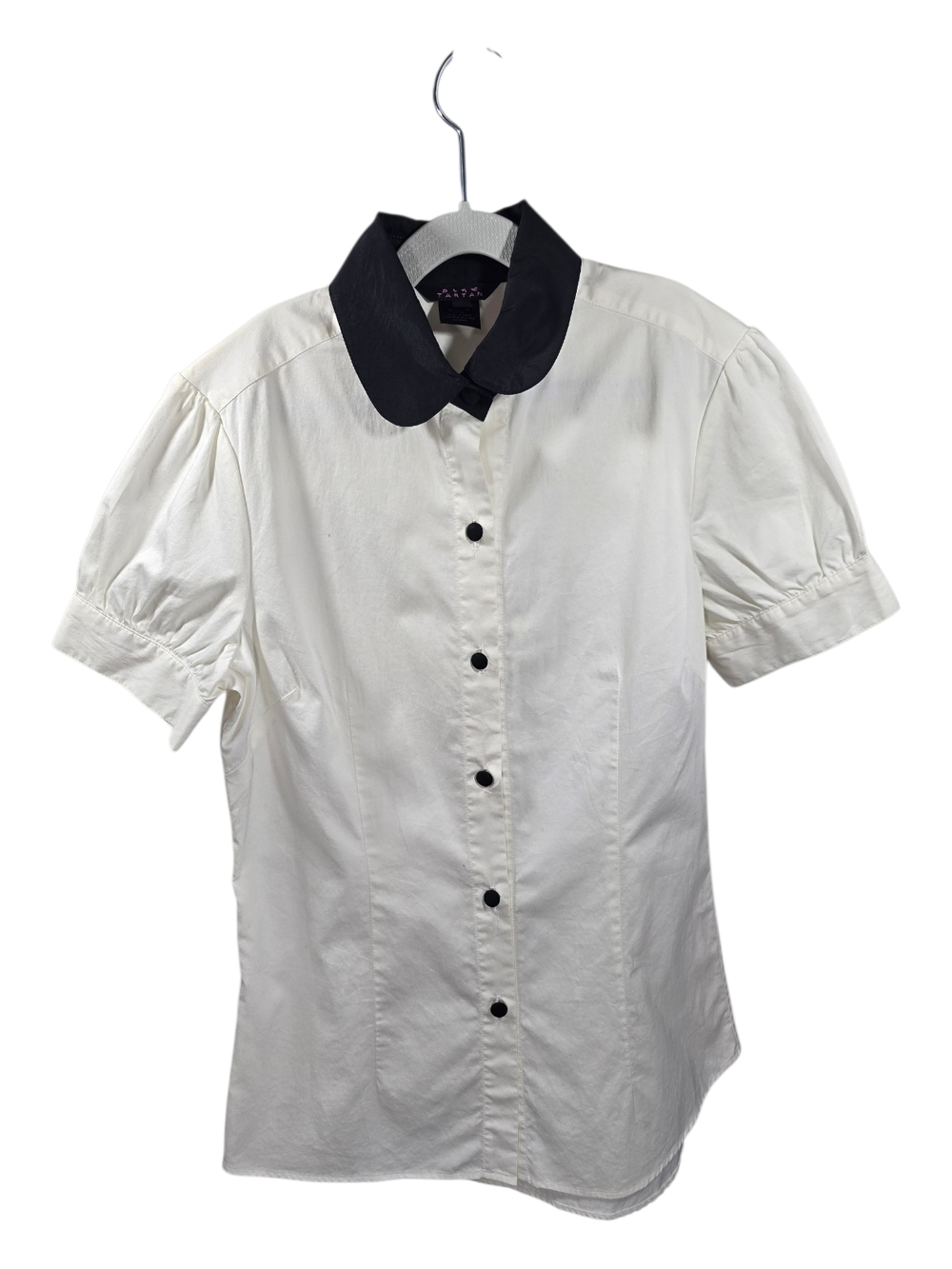Pink Tartan Black and White Collared Shirt